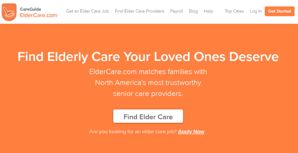 ElderCare.com's homepage