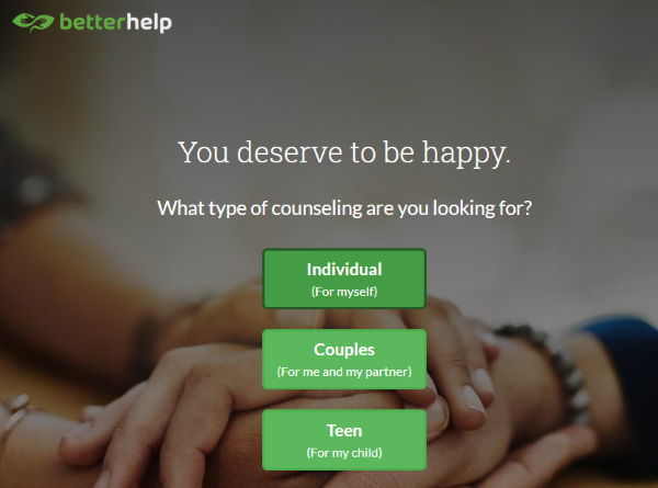 BetterHelp's home page