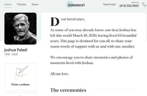 InMemori's Sample Memorial Page