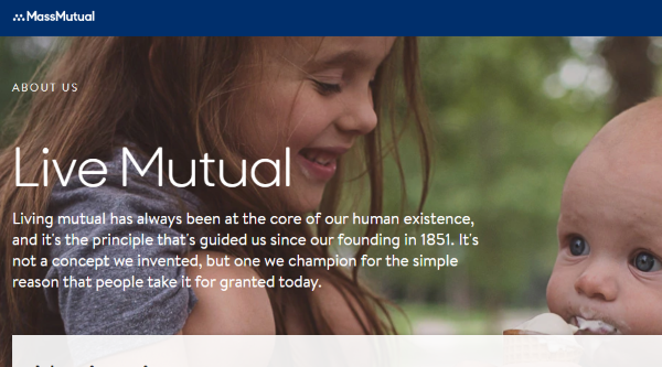 MassMutual's site's home screen