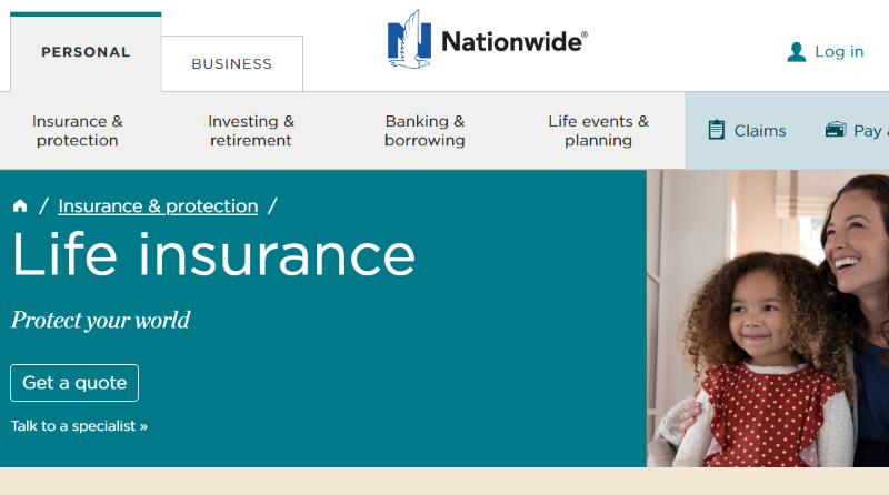 Nationwide Life Insurance's home page