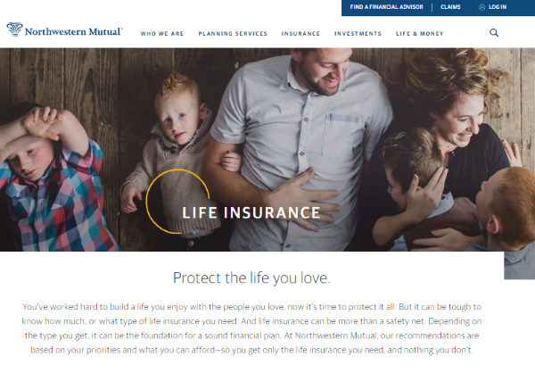 Northwestern Mutual's Insurance section of their website