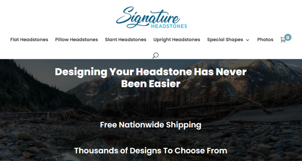 Signature Headstones homepage