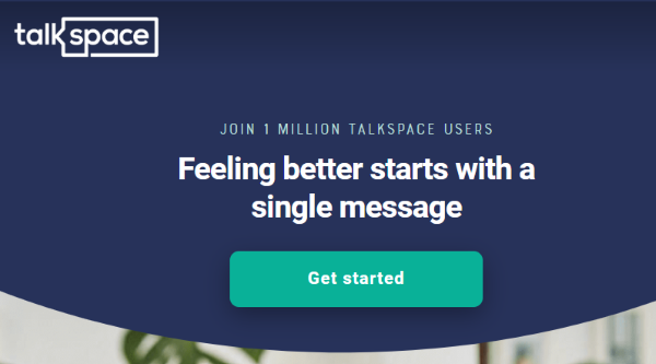Talkspace's homepage