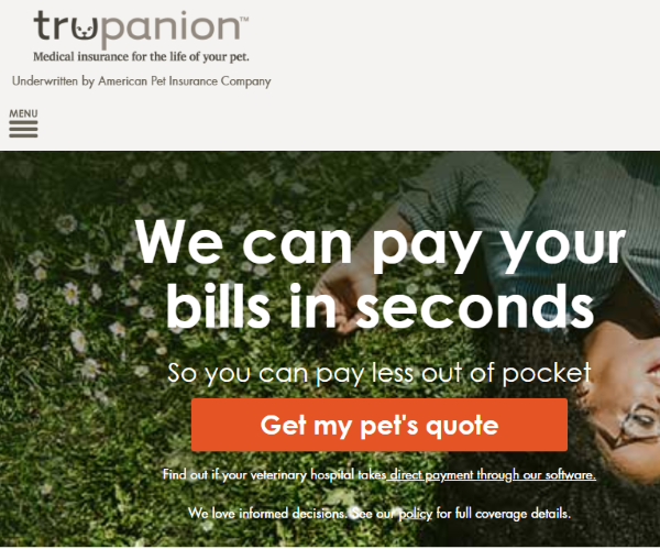 Trupanion's homepage