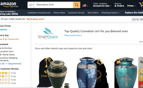 Amazon's urn selection