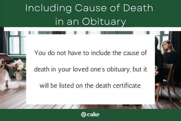 Should you include the cause of death in an obituary image